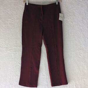 Forever 21 Women's Maroon Straight-Leg Trousers